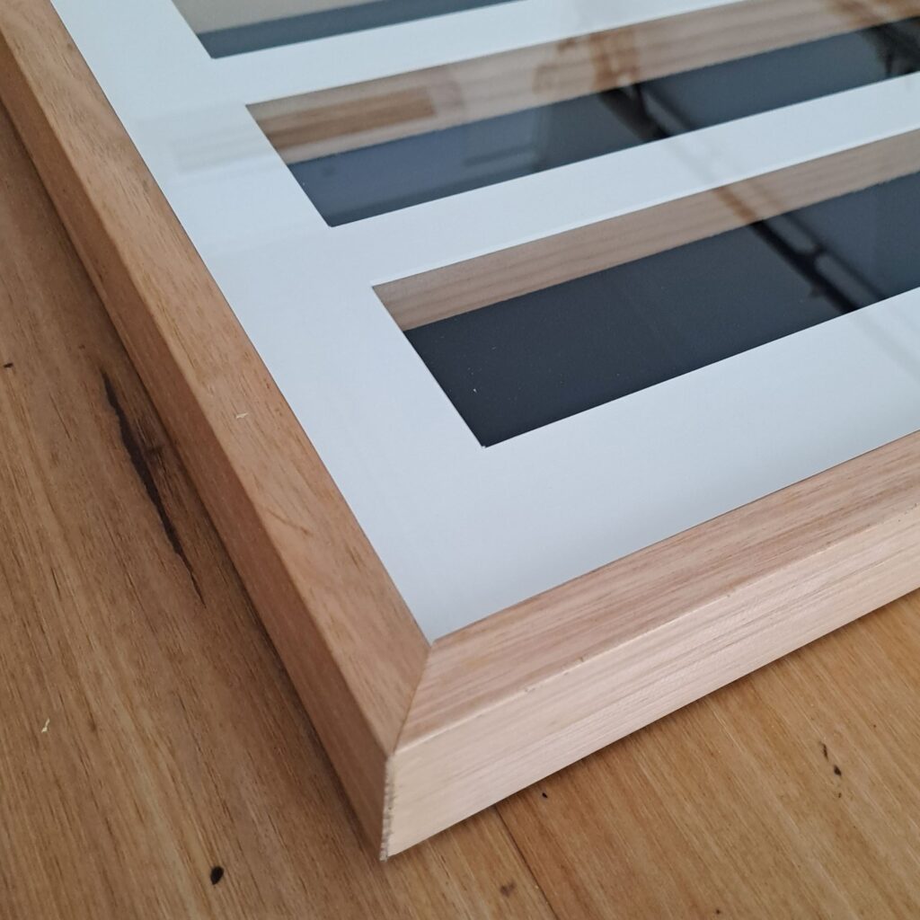 Detail of display case with shelving for Lego minifigures
