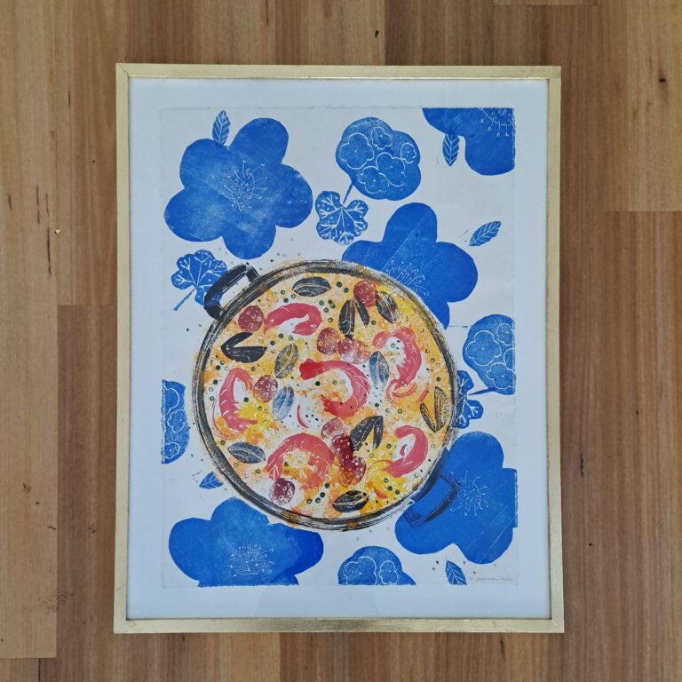 Gilded Tasmanian Oak picture frame with float mounted print
