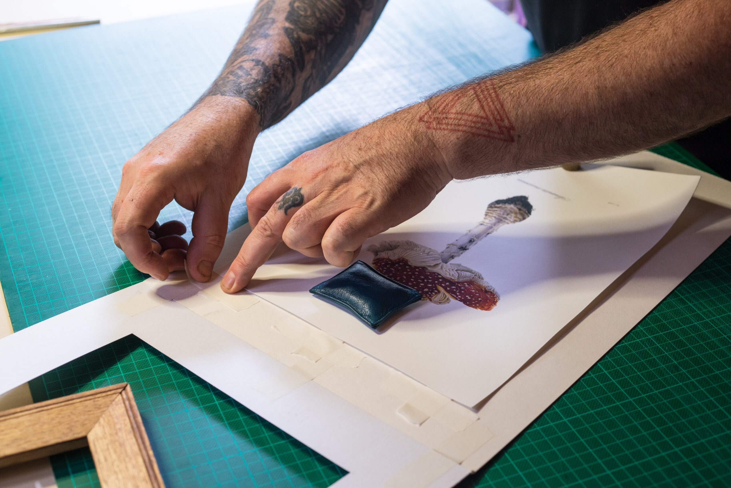 Custom Framing 5 Mounting with t-hinges is an essential component in conservation picture framing