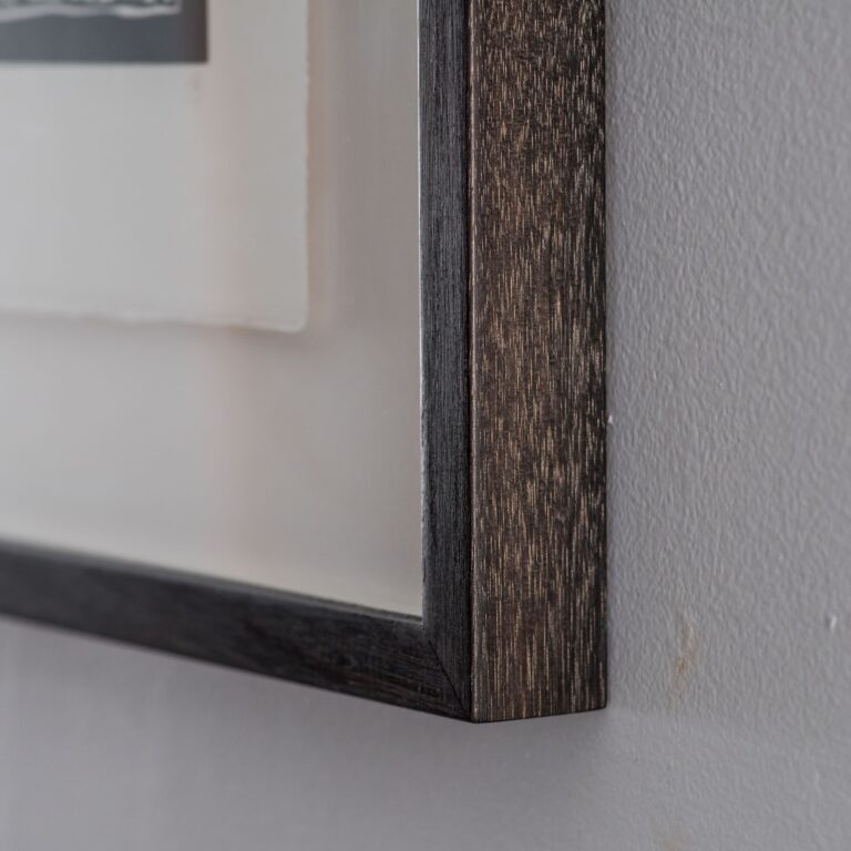 Detail of Indian Ink box frame with float-mounted print