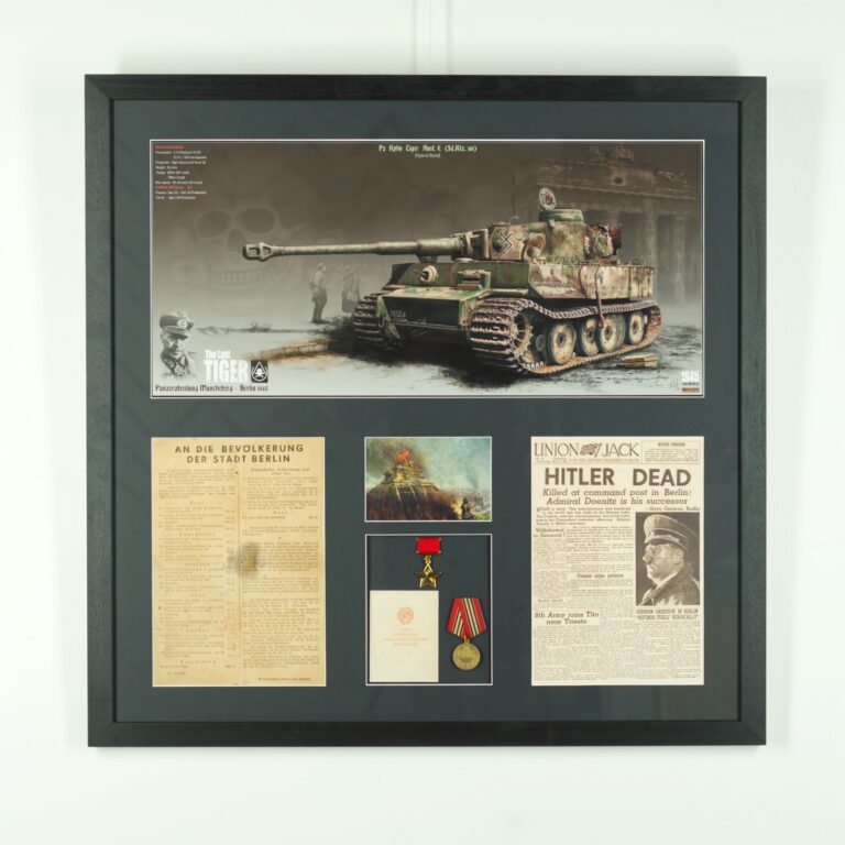 War memorabilia and artwork by Ian Hill printed on Canson Baryta Photographique 310gsm paper. Picture frame finished with Indian Ink